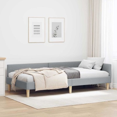Estructura de cama en esquina Otro Gris claro 100 x 200 cm