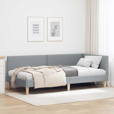 Estructura de cama en esquina Otro Gris claro 80 x 200 cm