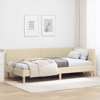 Estructura de cama en esquina Otro Manual Crema 90 x 200 cm