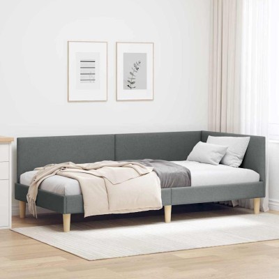 Estructura de cama en esquina Otro Gris oscuro 100 x 200 cm