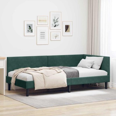 Estructura de cama en esquina Otro Verde oscuro 80 x 200 cm