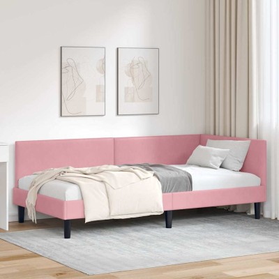 Estructura de cama en esquina Otro Manual Rosa 100 x 200 cm