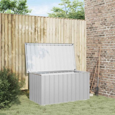 Caja de almacenaje para jardín gris 129x67x65 cm