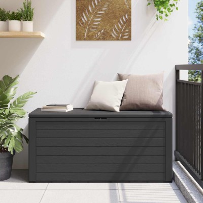 Caja de almacenamiento de jardín gris antracita 116x44x55 cm