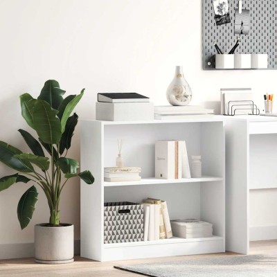Estantería de madera contrachapada blanco 80x24x75 cm