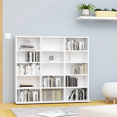 Armario para CDs madera contrachapada blanco 100x23x89,5 cm