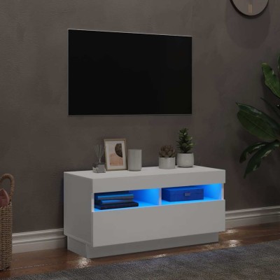Mueble para TV con luces LED blanco 80x35x40 cm