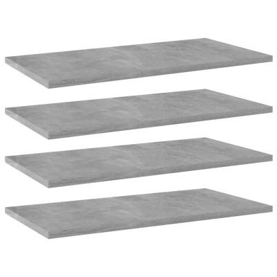 Estante estantería 4uds contrachapada gris hormigón 60x30x1,5cm