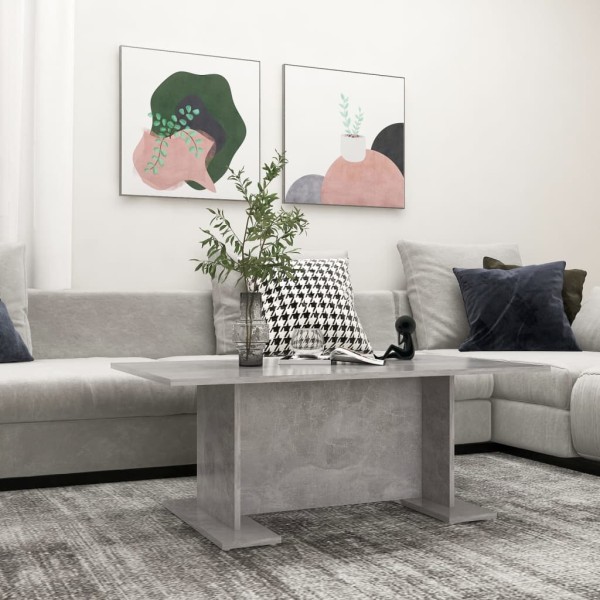 Mesa de centro madera contrachapada gris hormigón 103,5x60x40cm