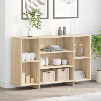 Aparador de madera contrachapada roble Sonoma 120x30x75 cm
