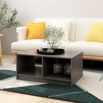 Mesa de centro de madera maciza de pino gris 75x50x33,5 cm